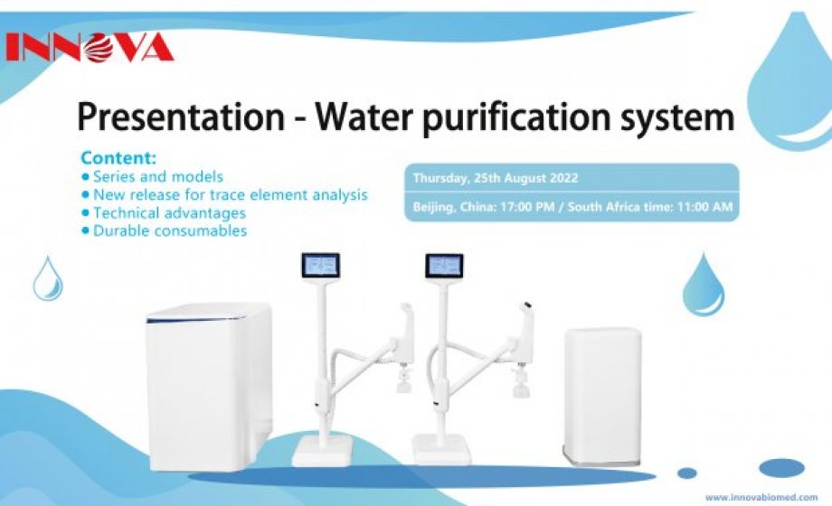 A presentation on Innova water purification systems  on 25th August