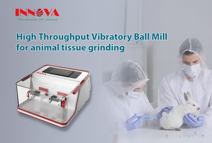 High throughput vibratory ball mill for animal tissue grinding