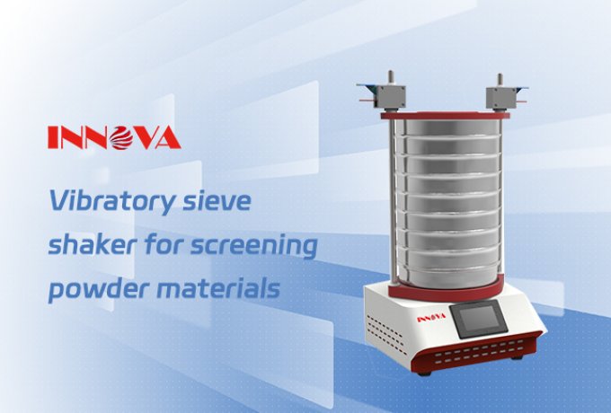 Vibratory sieve shaker for screening powder materials